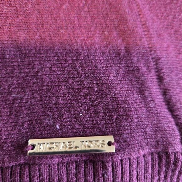 MICHAEL Michael Kors Fringe Cowl Neck oversized Poncho Large burgundy casual - Picture 3 of 10